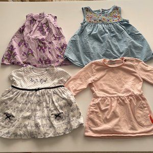 LOT of 4 Baby spring park dresses NOPPIES & other brands, great condition